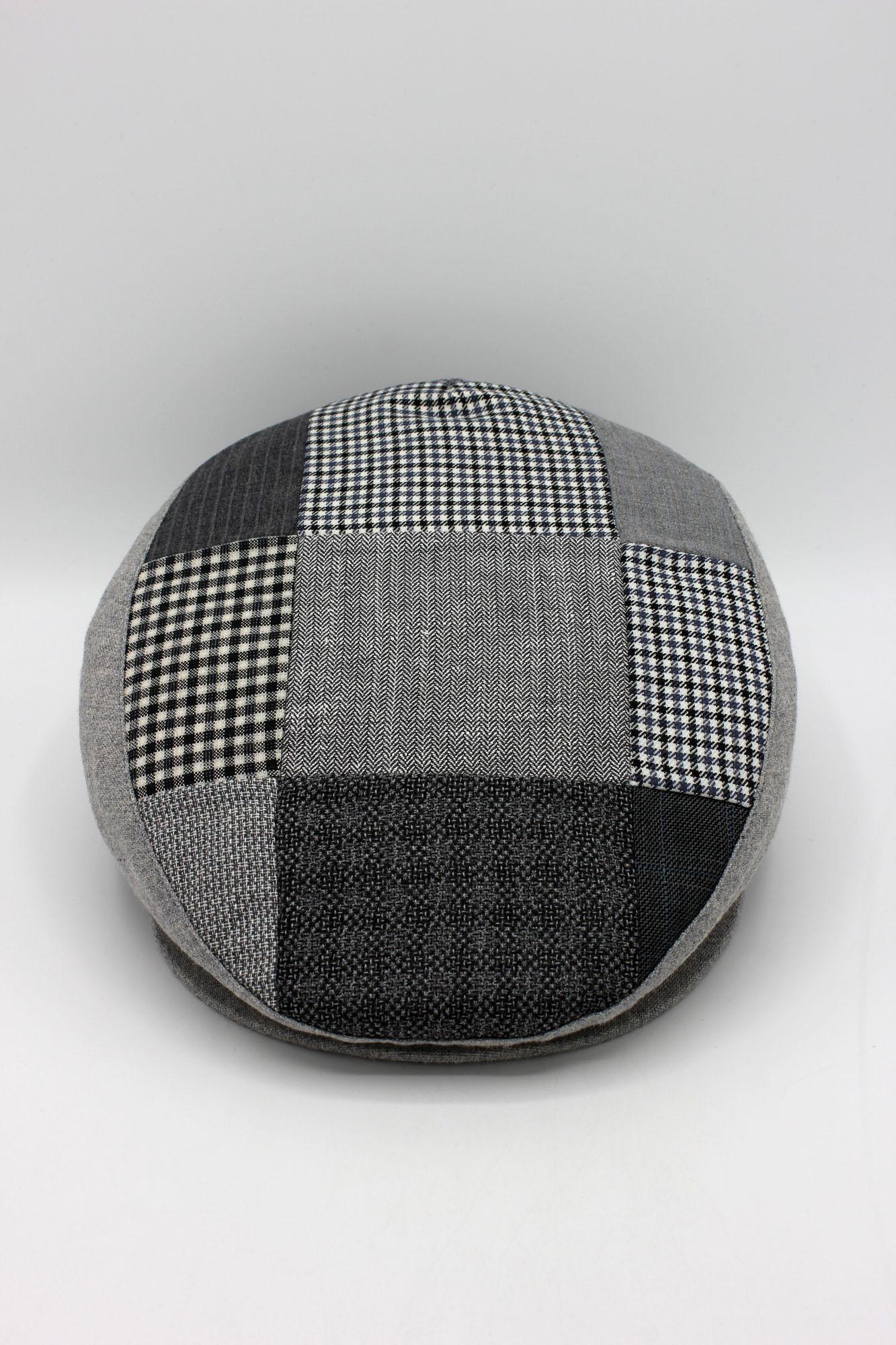 The Patchwork Gray Flat Cap by Hologramme Paris