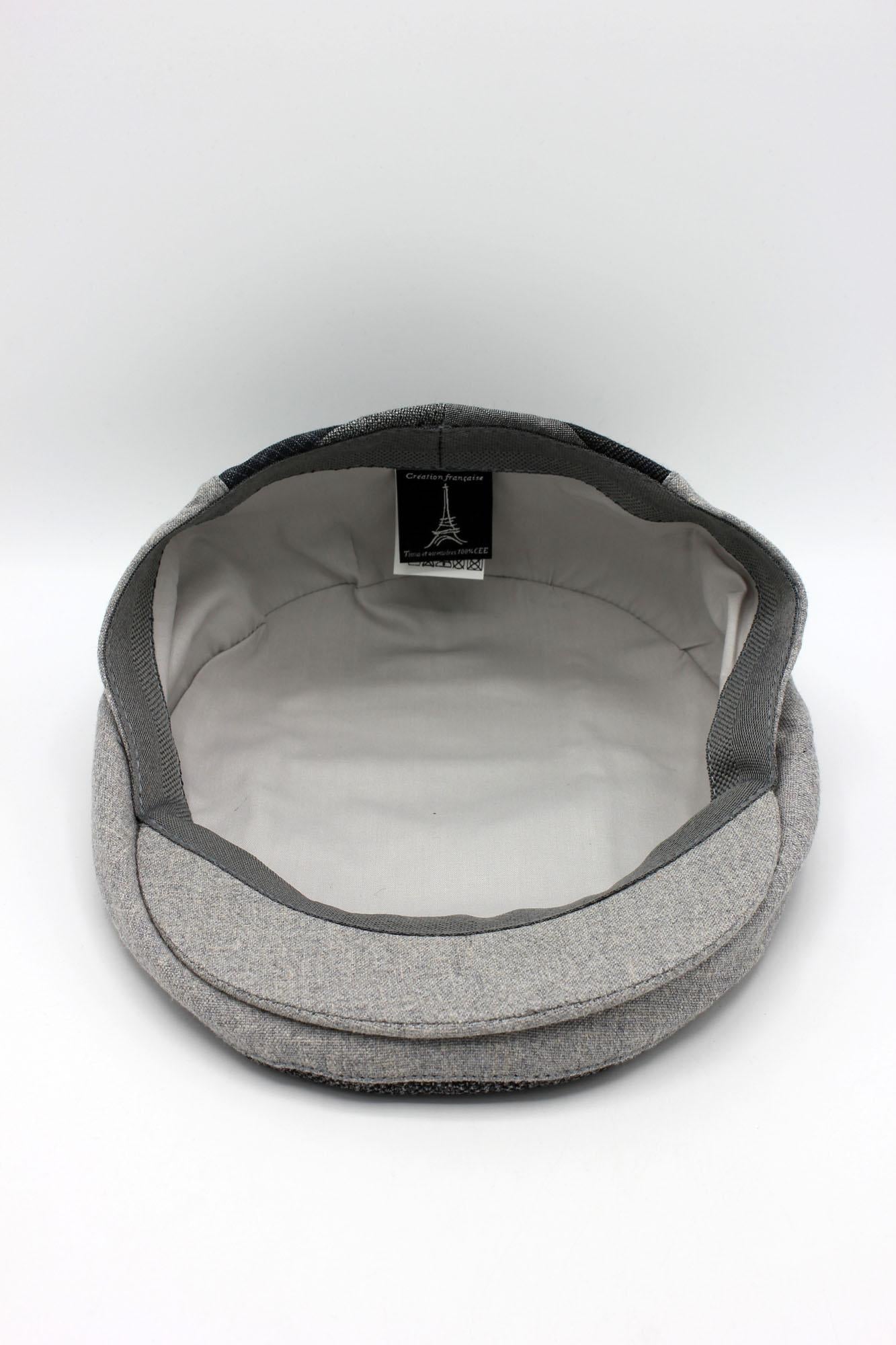 The Patchwork Gray Flat Cap by Hologramme Paris