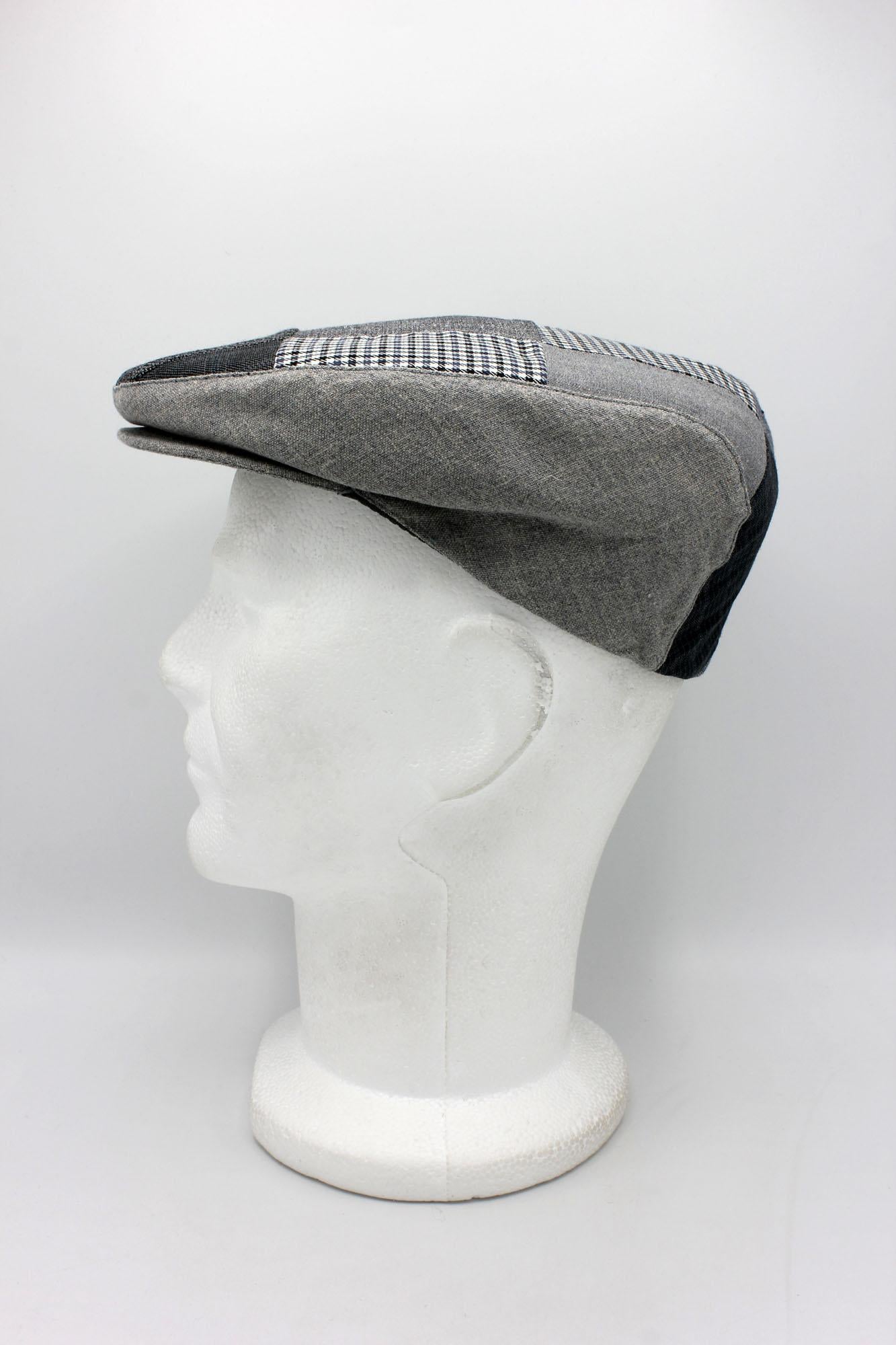 The Patchwork Gray Flat Cap by Hologramme Paris