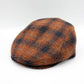 The "Orange Plaid" Wool Flat Cap by Hologramme Paris