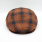 The "Orange Plaid" Wool Flat Cap by Hologramme Paris