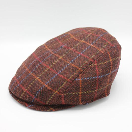 The "Rusty Bright Plaid" Wool Flat Cap by Hologramme Paris