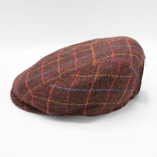 The "Rusty Bright Plaid" Wool Flat Cap by Hologramme Paris