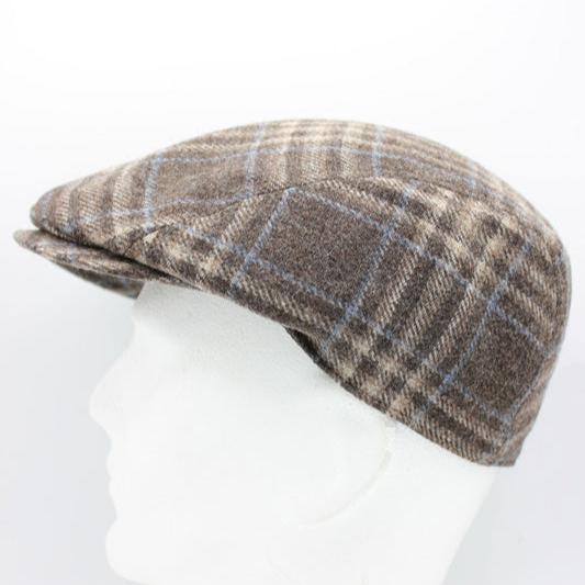 The "Beige Plaid" Wool Flat Cap by Hologramme Paris