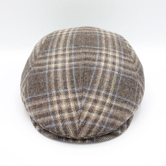 The "Beige Plaid" Wool Flat Cap by Hologramme Paris