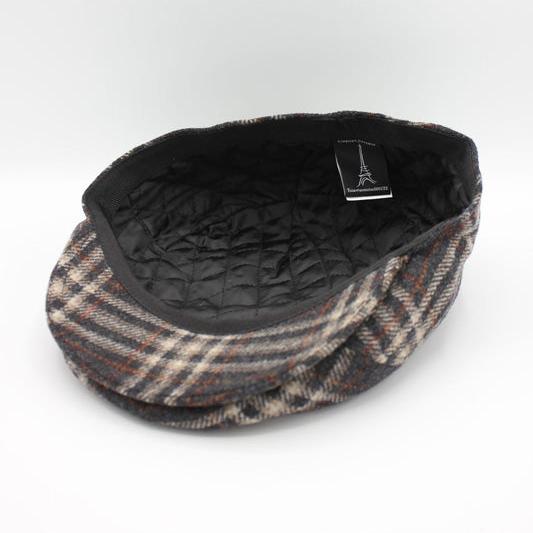 The "Black Plaid" Wool Flat Cap by Hologramme Paris