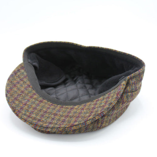 The "Stay Warm" Multicolored Plaid Newsboy Cap with Ear Flaps by Hologramme Paris