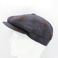 The "Navy Blue Plaid" Wool Newsboy Cap by Hologramme Paris