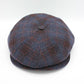 The "Navy Blue Plaid" Wool Newsboy Cap by Hologramme Paris