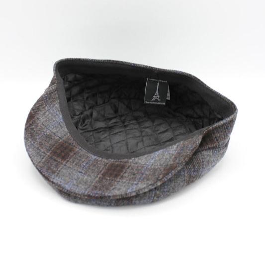 The "Gray Plaid" Wool Newsboy Cap by Hologramme Paris