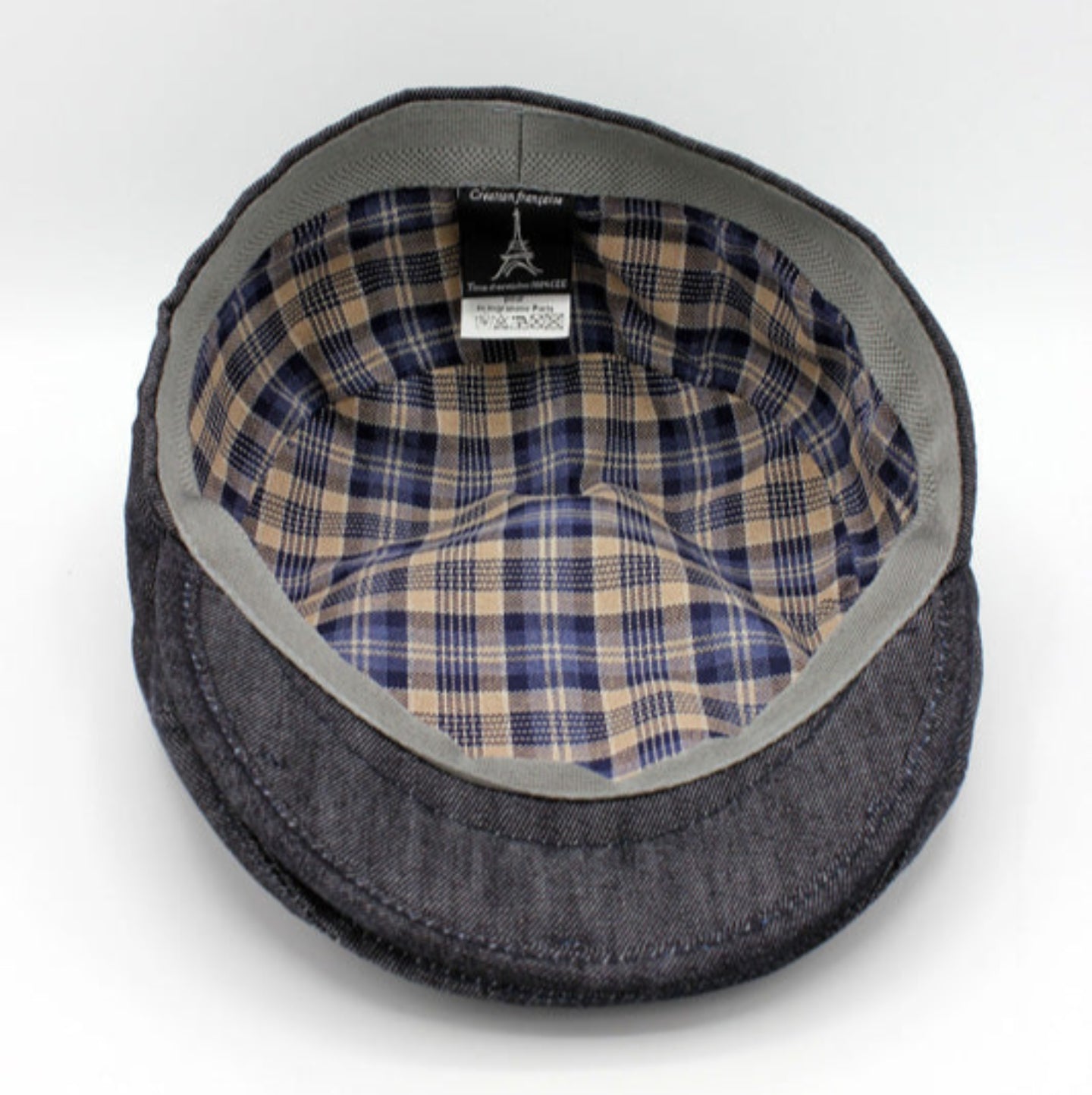 The "Shadow" - Black Denim Summer Flat Cap by Hologramme Paris