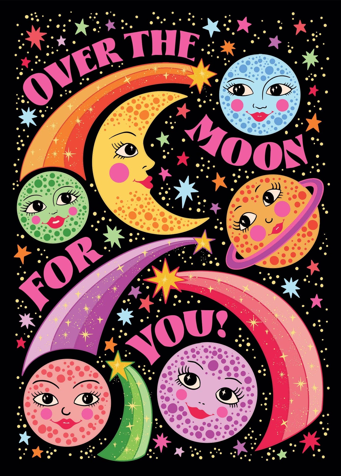 Over the Moon Greeting Card