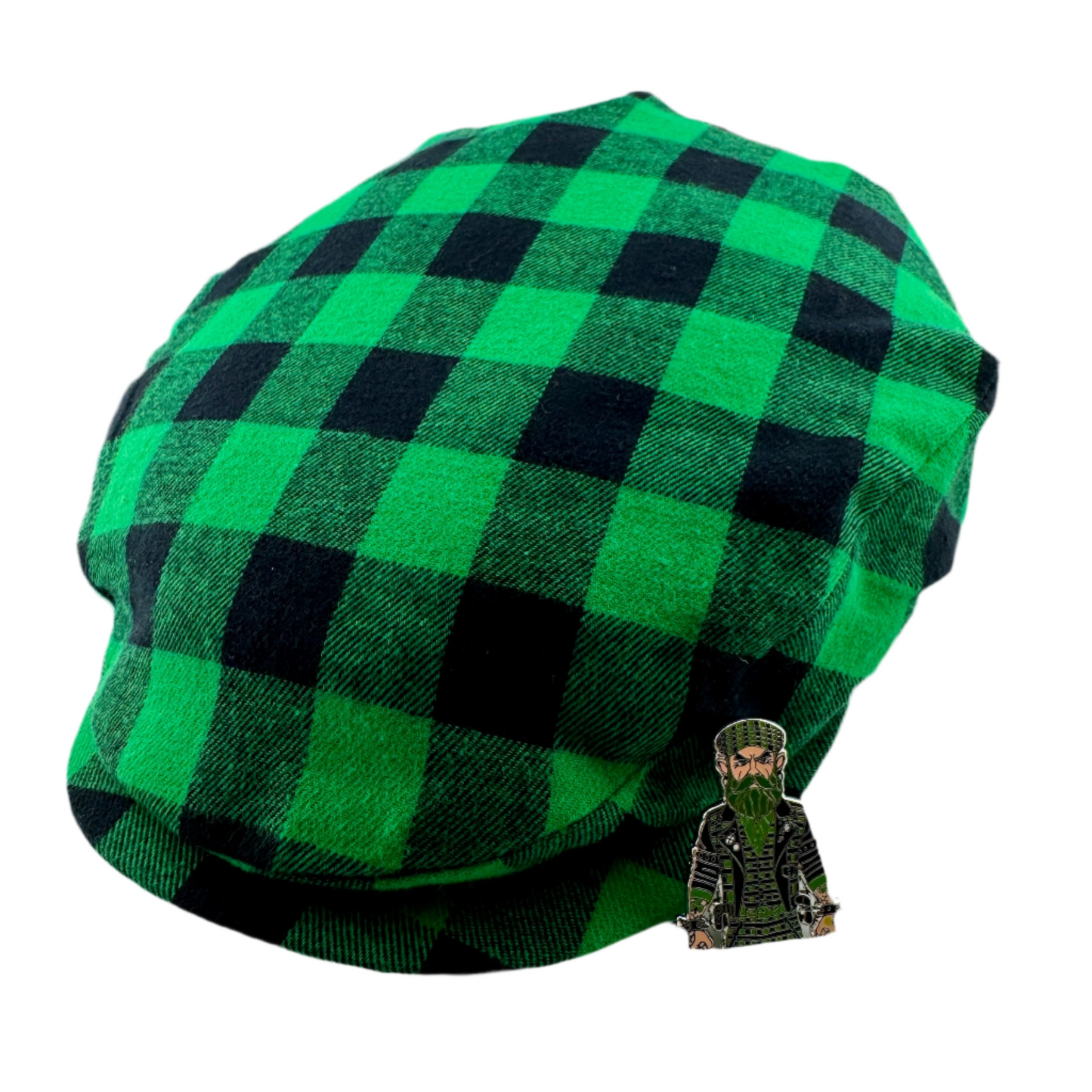 The "Hooligan" - Green Buffalo Plaid Flat Cap - Laird Hatters x FunkyBrims