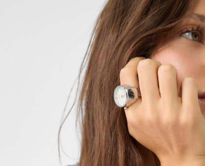 Stainless Steel Quartz Watch Stretch Ring