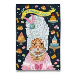 Orange Tabby Marie Antoinette Let Them Eat Cake Tea Towel