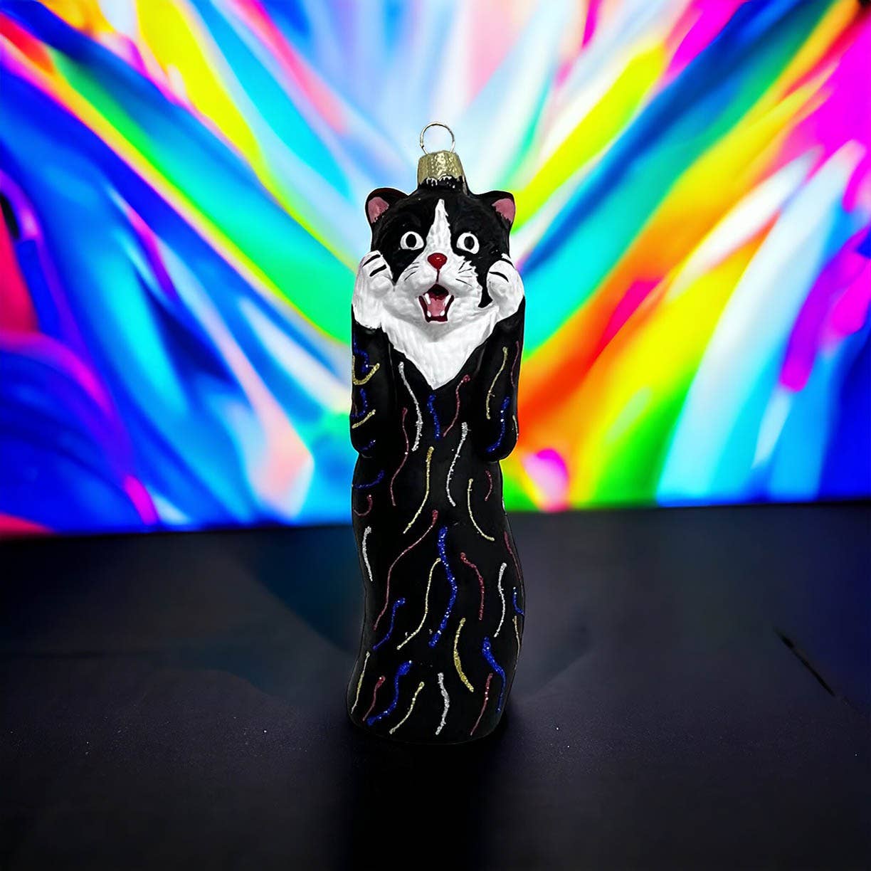 The Scream Cat Glass Ornament  