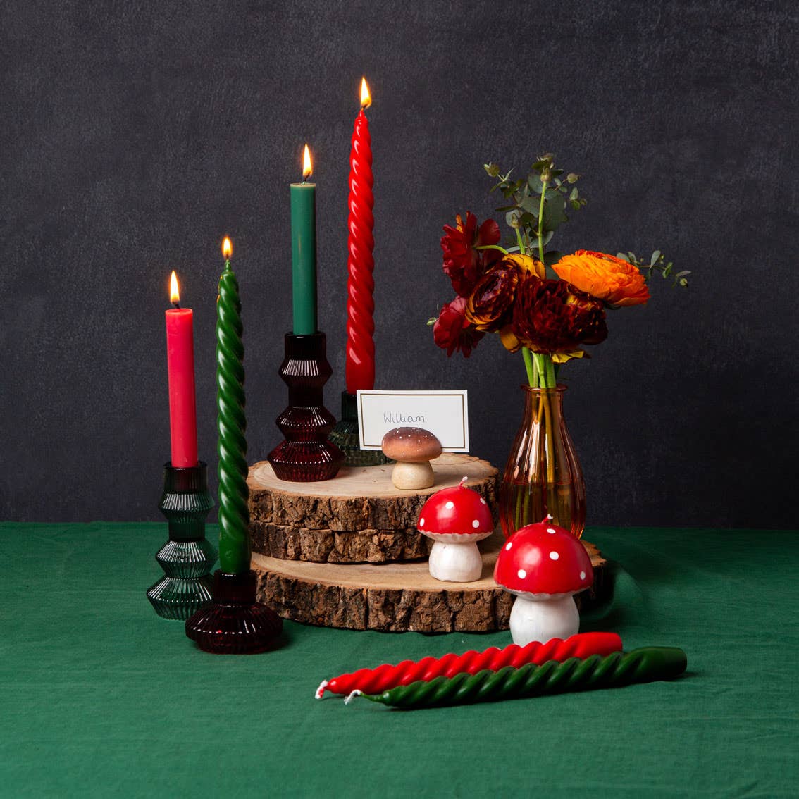 Large Red Toadstool Mushroom Candle