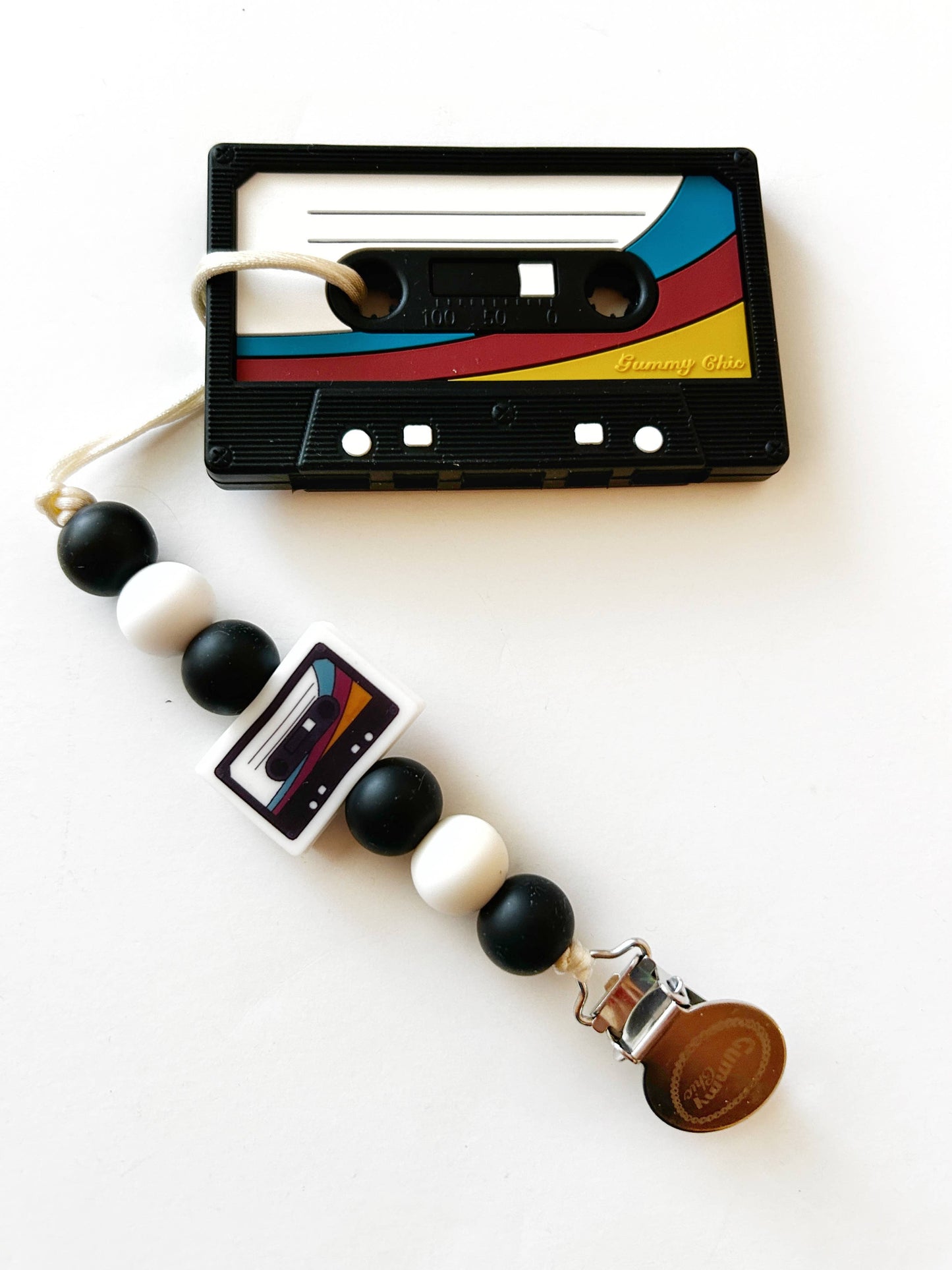 Cassette Tape Teether with Clip