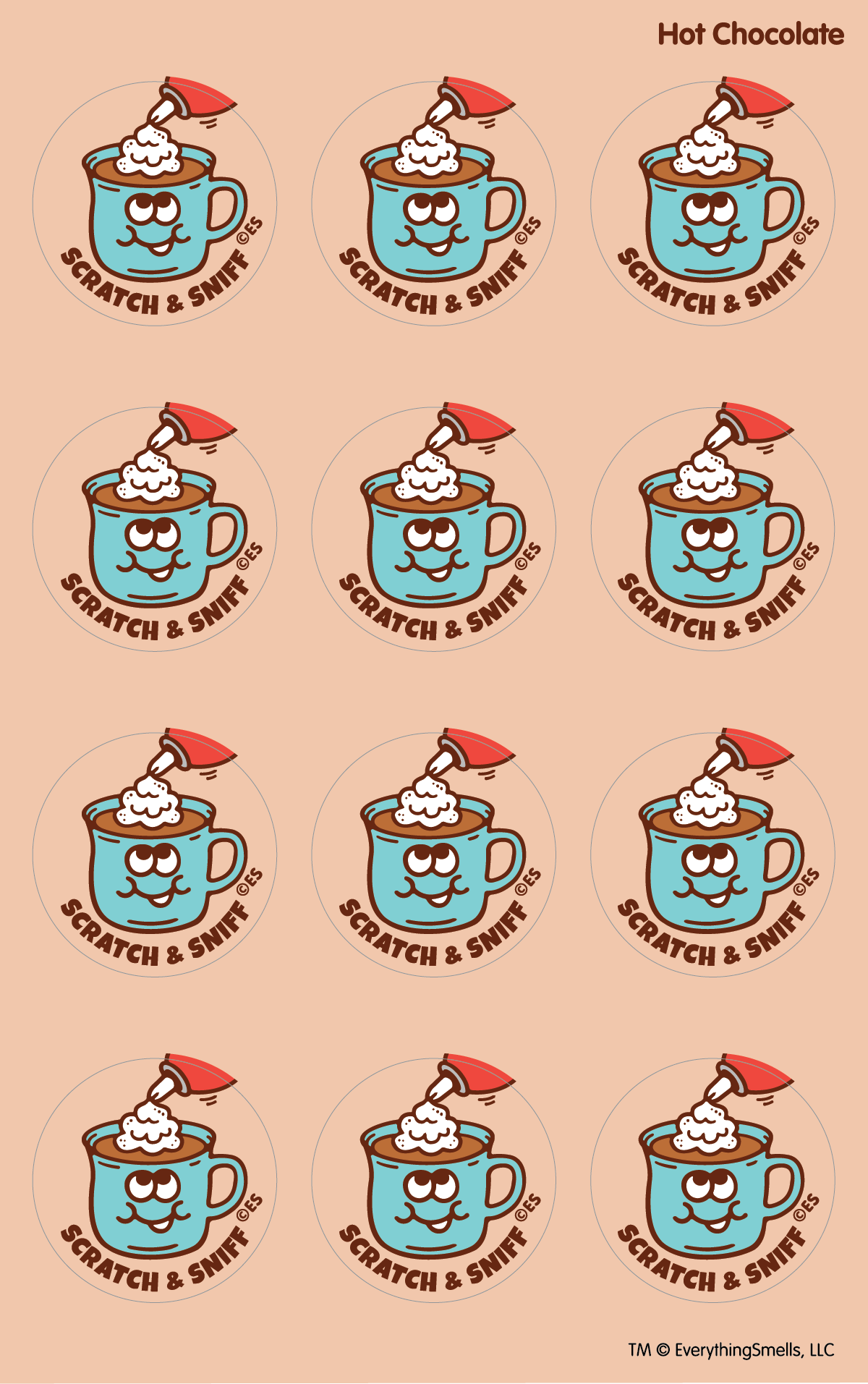 Hot Chocolate Scratch & Sniff Stickers