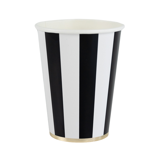 BLACK NOIR CABANA STRIPE CUPS