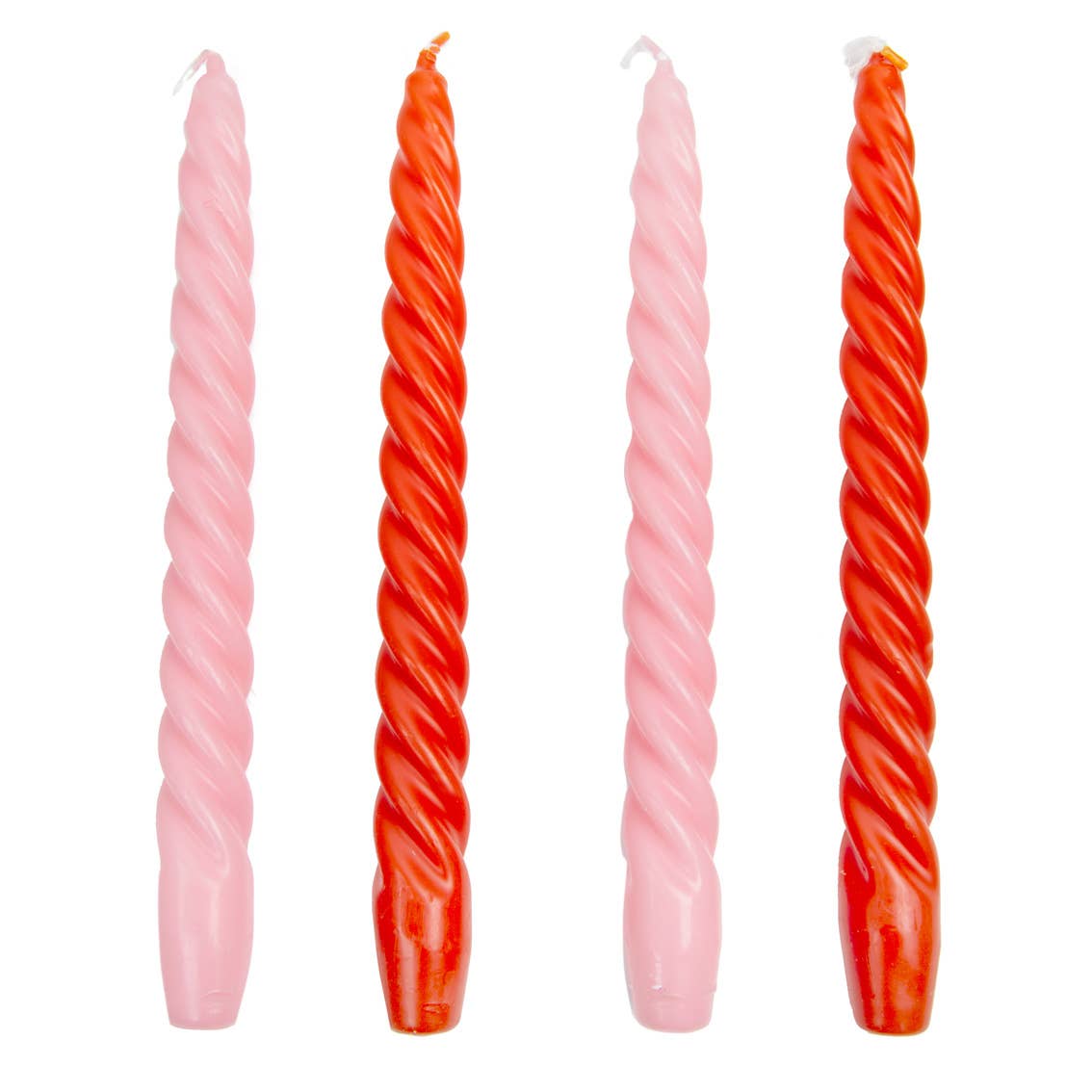 Orange and Pink Spiral Dinner Candles