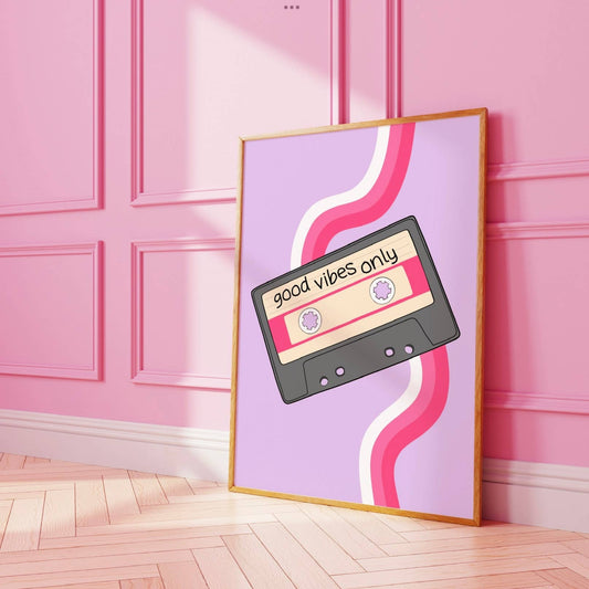 Funky Cassette Tape Print