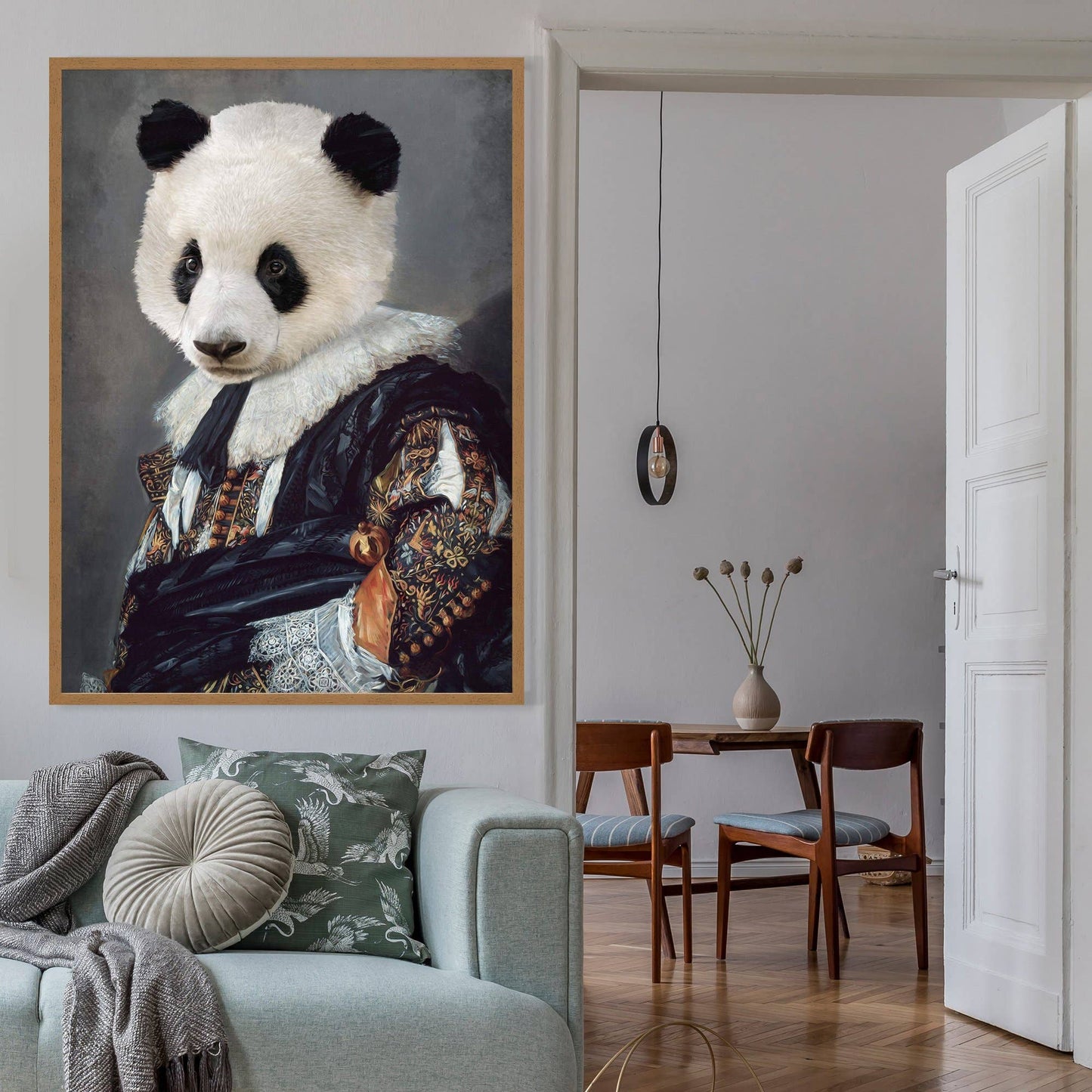 Cavalier Panda Portrait Print