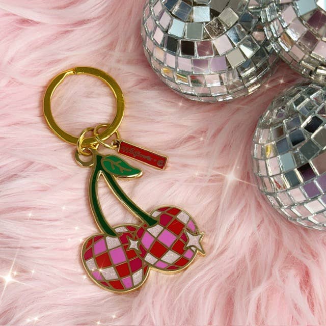 Disco Cherries Enamel Keychain