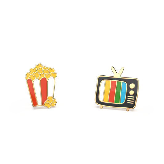 Movie Night Earrings - Gold Cinema Jewelry for Movie Lovers