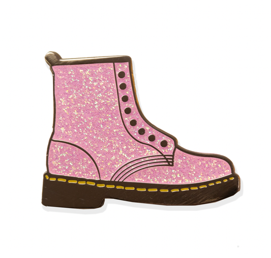 Glitter Combat Boots Enamel Pin