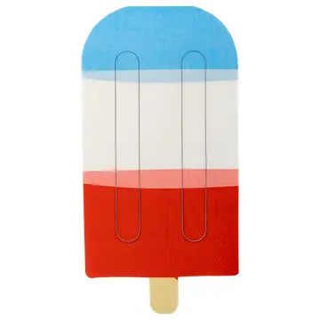 Red White Blue Bomb Pop Shaped Paper Guest Napkin