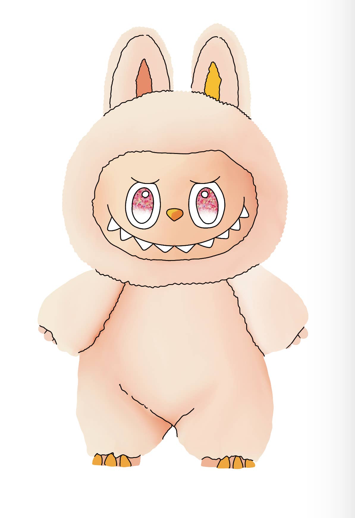 Pink Labubu Fidget Spinner Keychain Bag Charm