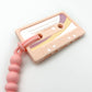 Cassette Tape Teether with Clip - Light pink