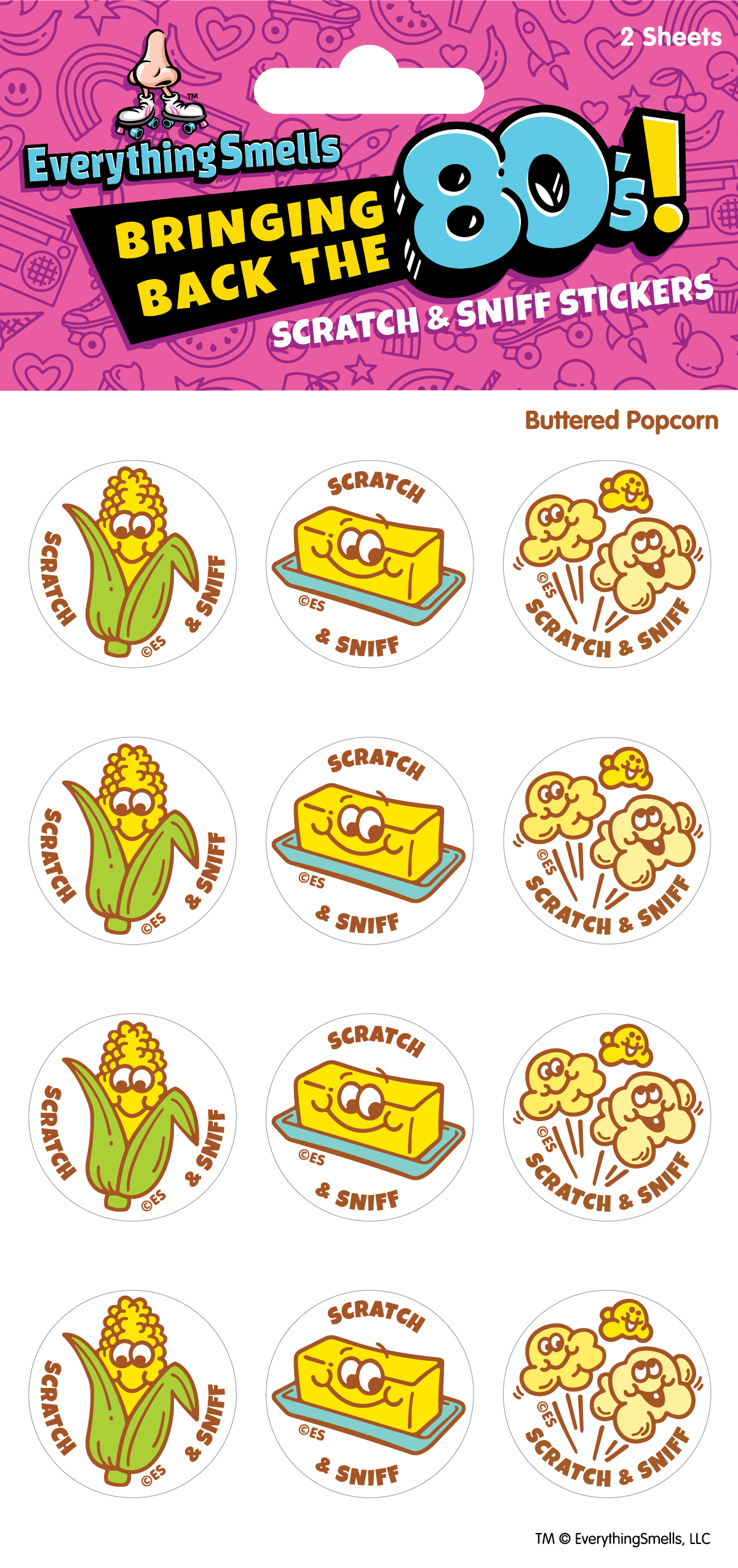 Buttered Popcorn Scratch & Sniff Stickers