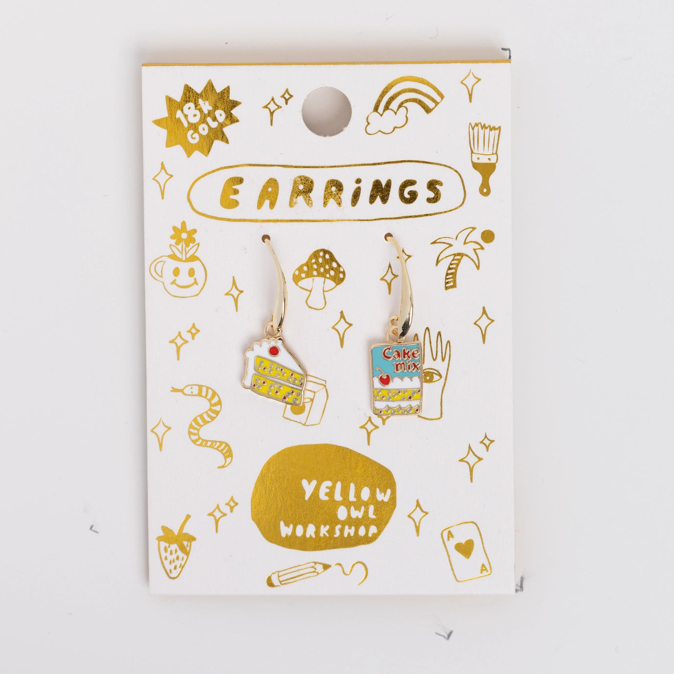 Yellow Owl Drop Earrings