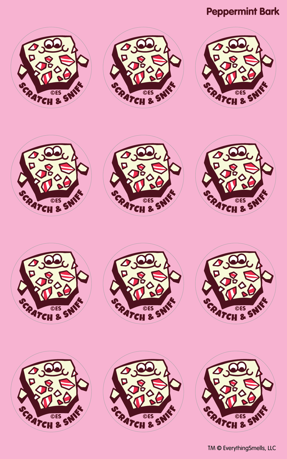 Peppermint Bark Scratch & Sniff Stickers