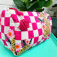 Checkered Jaguar Makeup Bag