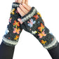 Handmade Knit Fingerless Gloves Butterflies