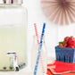 Red/White and Blue Reusable Paper Straws