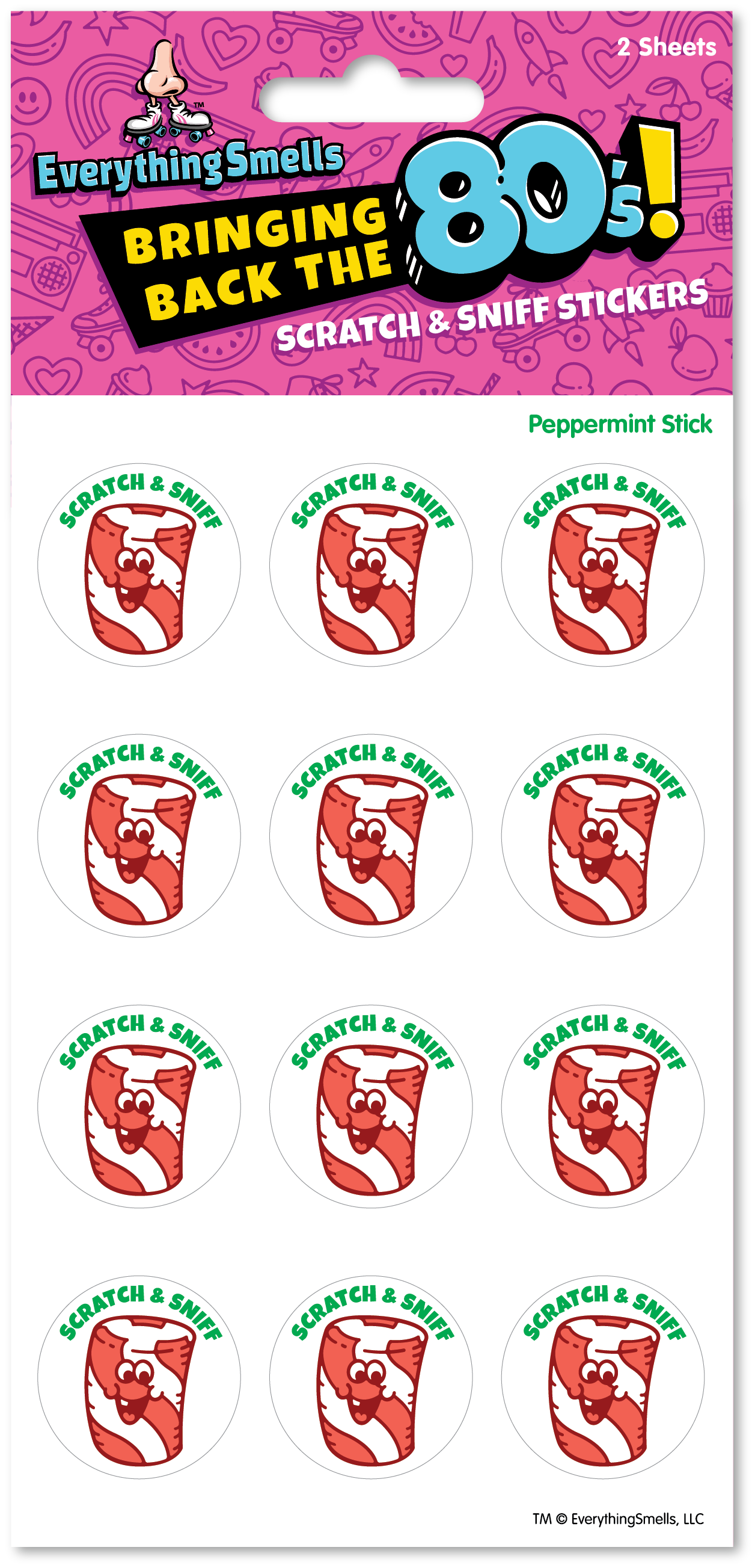 Peppermint Stick Scratch & Sniff Stickers
