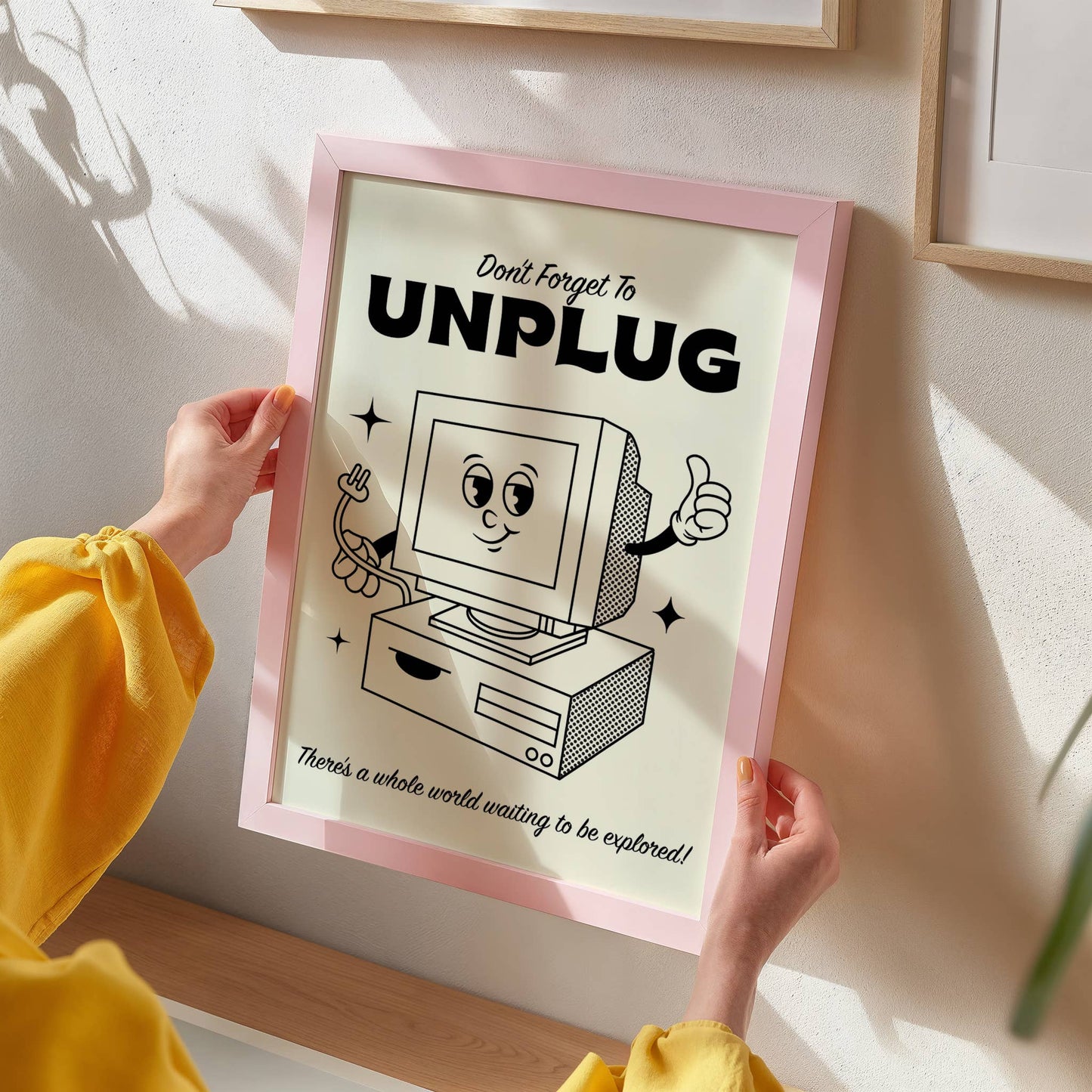 Unplug Computer Retro Art Print
