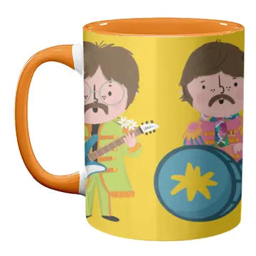 'Yellow Beatles' By Nichola Cowdery Mug