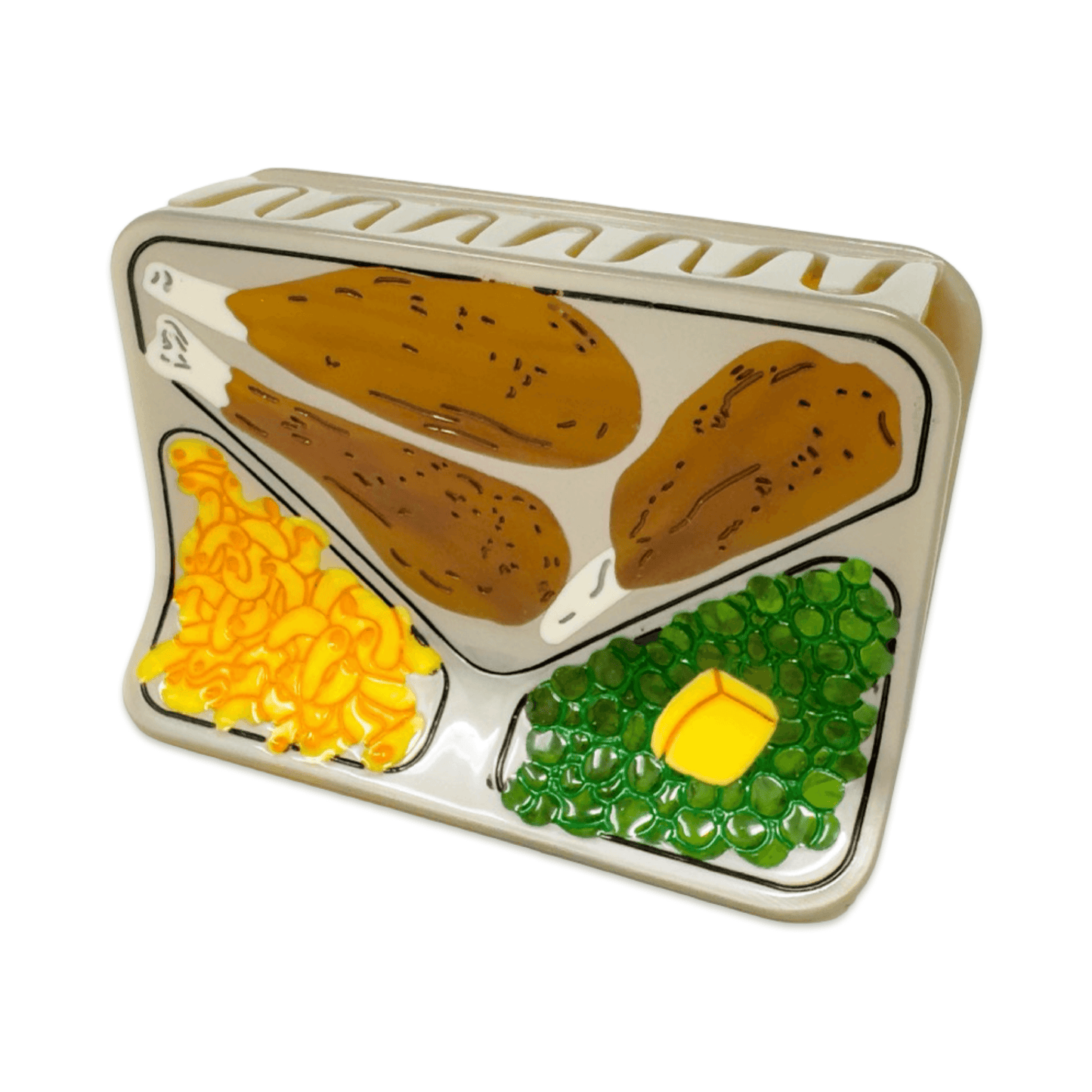 Large TV Dinner Hair Claw Clip