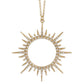 Gold & Crystal Sunburst Long Necklace