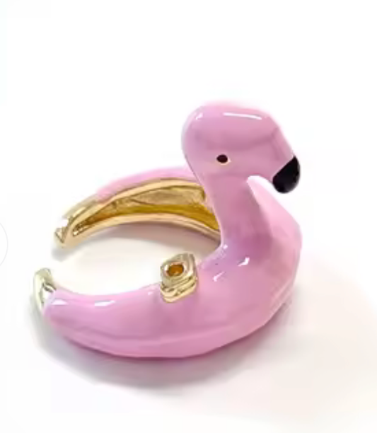 Flamingo Pool Float Enamel Ring