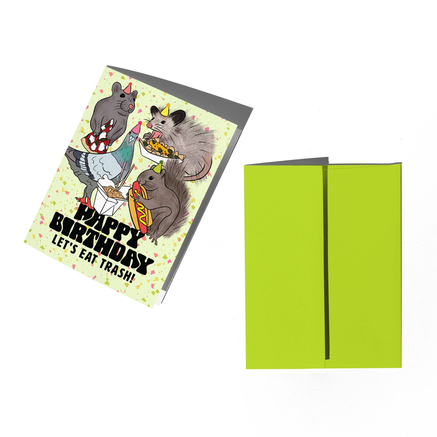 Trash Animals Birthday Card