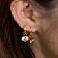 Hoop Earrings - Honeybee & Flower - Gold Statement Jewelry