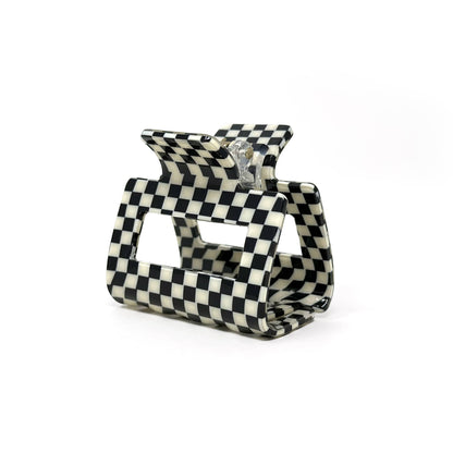 Black Checkered Hair Claw