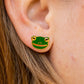 Frog Enamel Earrings