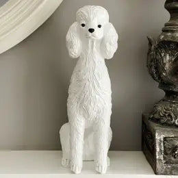 Hollywood Glam 14" White Poodle Statue